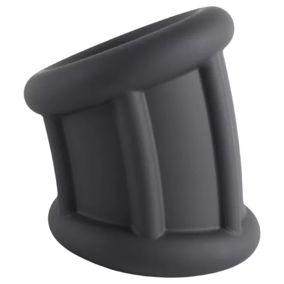 Pulselock Cocktura - rebrasti silikonski prsten za penis (crni) - 30 mm