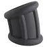 Pulselock Cocktura - rebrasti silikonski prsten za penis (crni) - 30 mm
