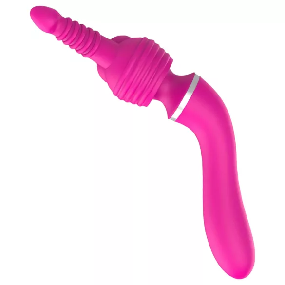 Lonely - 2u1 masažer i G-točka vibrator s 3 nastavka - rozi