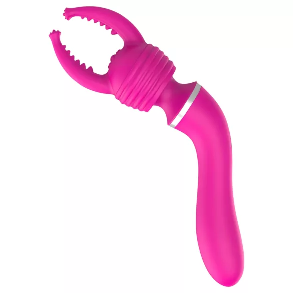Lonely - 2u1 masažer i G-točka vibrator s 3 nastavka - rozi