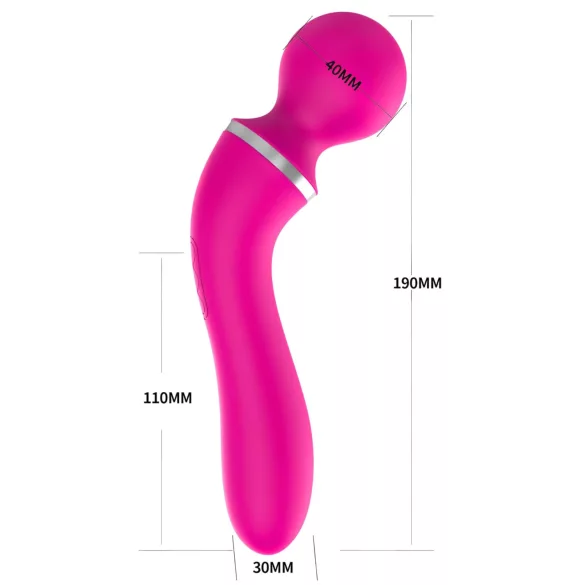 Lonely - 2u1 masažer i G-točka vibrator s 3 nastavka - rozi