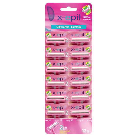 X-Epil Silky - 2 oštrice britva s gumenom drškom (12 kom)