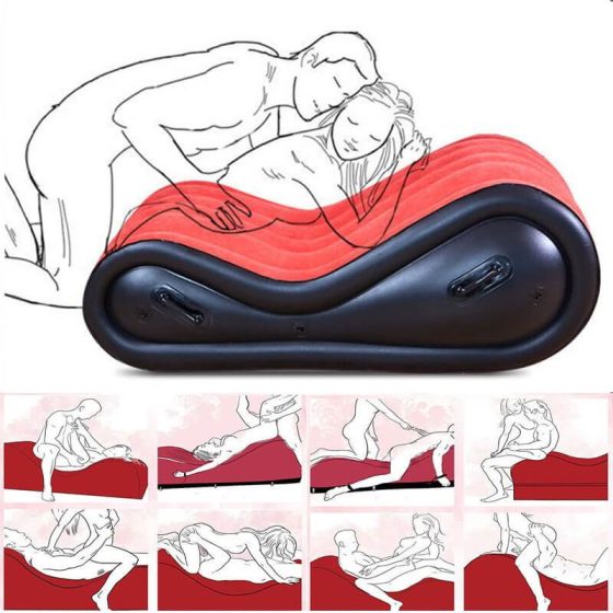 Čarobni jastuk - Seks krevet na napuhavanje - s lisicama - veliki (crveni)