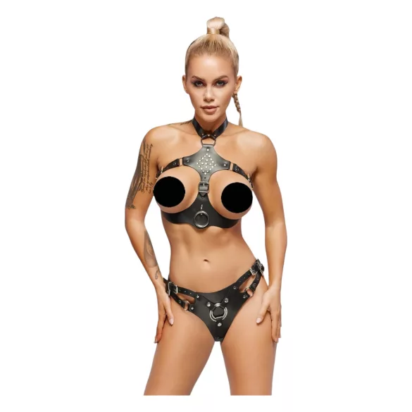 ZADO - kožni set s remenima (crni)