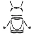 ZADO - višedijelni kožni harness set s lisicama - crni (S-M)