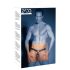 ZADO - kožna tanga s dildom i 3 prstena za penis - L/XL