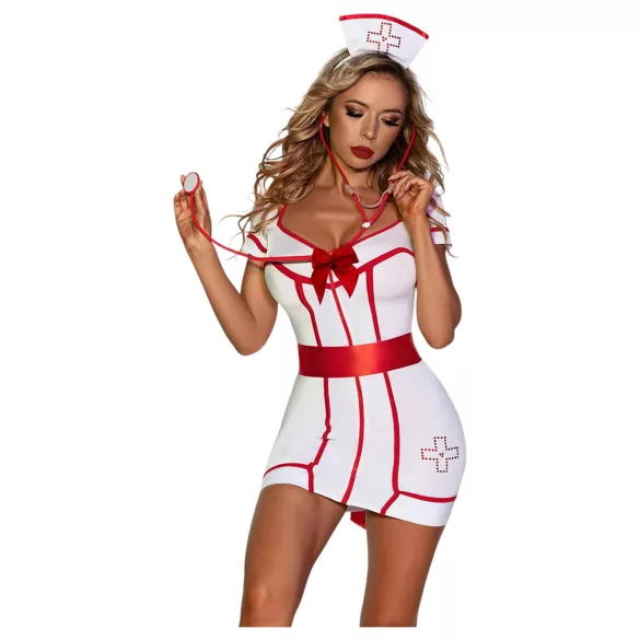 JSY 094 - kostim medicinske sestre - bijelo-crveni - L/XL