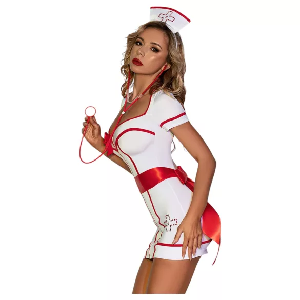 JSY 094 - kostim medicinske sestre - bijelo-crveni - L/XL