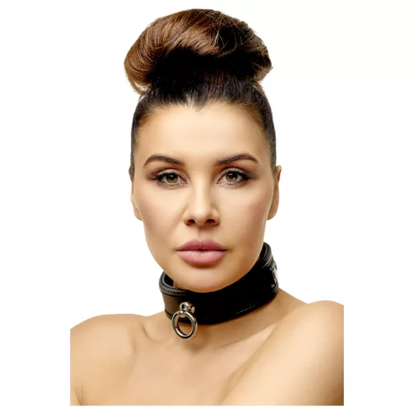 ZADO - kožna ogrlica za vrat - crna