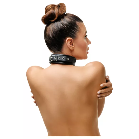 ZADO - kožna ogrlica za vrat - crna