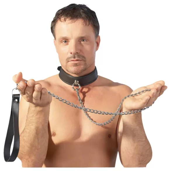 ZADO - metalni BDSM povodac za ogrlicu (srebrni)