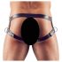 Svenjoyment - remen s prstenom za penis (crna boja) - M/L