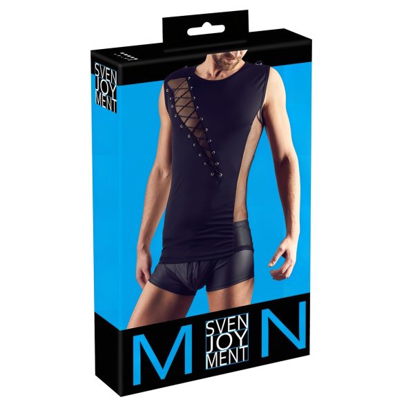Svenjoyment - muška čipkasta košulja (crna) - M