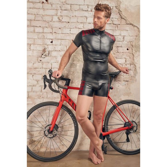 NEK - muška jakna s crvenim umecima i patentom (crna) - M