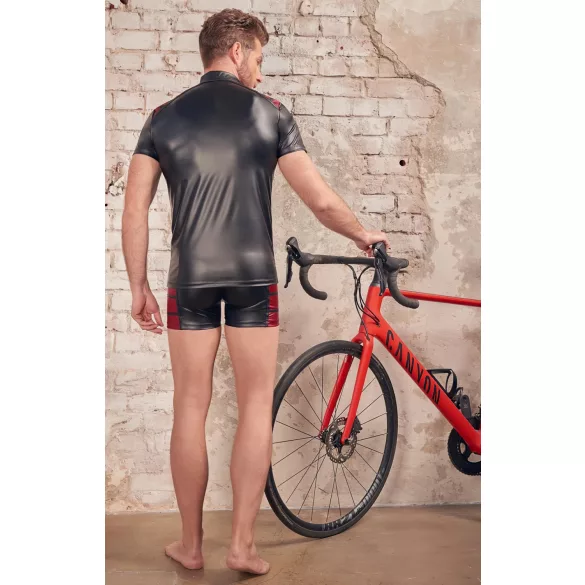 NEK - muška majica s crvenim umetkom i patentnim zatvaračem - crna - L