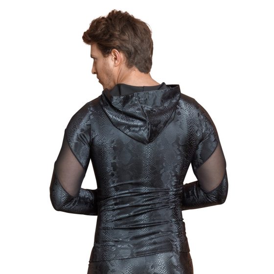 NEK - muška majica s kapuljačom s printom zmijske kože (crna)