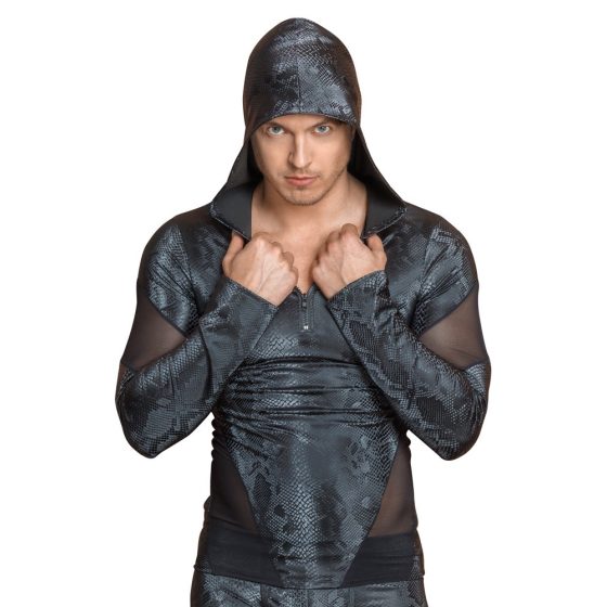 NEK - muška majica s kapuljačom s printom zmijske kože (crna) - M