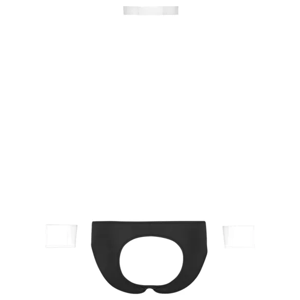 Svenjoyment - muški tanga kostim konobara - crno-bijeli set - L