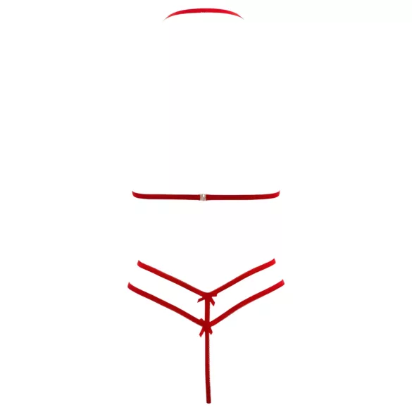 Cottelli - otvoreni čipkasti grudnjak set - crvena - L