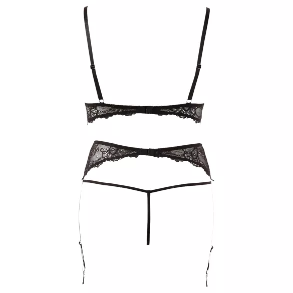 Abierta Fina - seksi komplet donjeg rublja s perlama i čipkom - XL