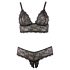 Cottelli Plus Size - čipkasti grudnjak set (crno) - XXXL