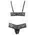 Cottelli Plus Size - čipkasti grudnjak set (crno) - XXXL