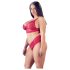 Cottelli Plus Size - mekani čipkasti grudnjak set (crveni)