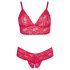 Cottelli Plus Size - mekani čipkasti grudnjak set (crveni)