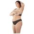 Cottelli Plus Size - Set grudnjaka s perlicama (crna) - XL