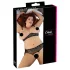 Cottelli Plus Size - set grudnjaka s perlicama - crna - 2XL