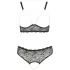 Cottelli Plus Size - set grudnjaka s perlicama - crna - 2XL