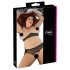 Cottelli Plus Size - Set grudnjaka s perlicama (crna) - 3XL