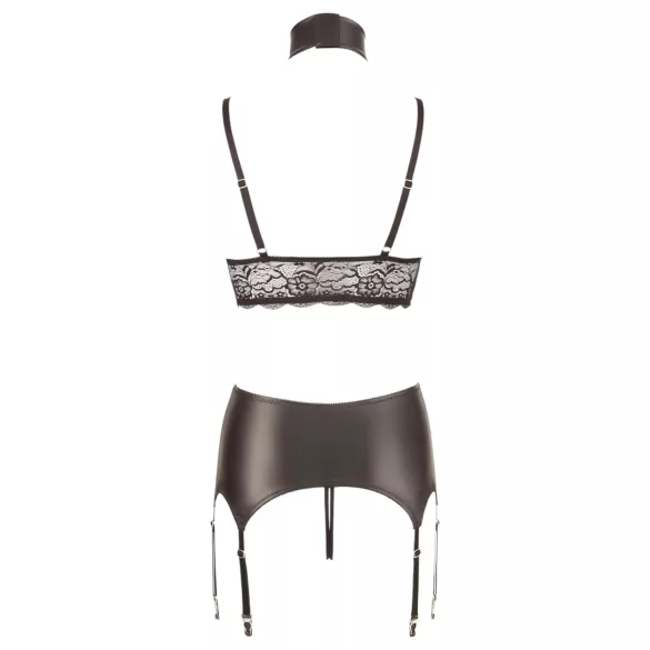 Cottelli Bondage - čipkasti sjajni donji veš set 4-dijelni