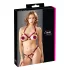 Cottelli - set otvorenog grudnjaka s metalnim prstenovima - crvena - M/L