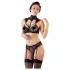 Cottelli - čipkasti set grudnjaka s ovratnikom (crni) - 85B/L