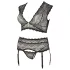 Cottelli Plus Size - seksi komplet donjeg rublja sa čipkom i strass detaljima - XL