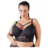 Cottelli Plus Size - grudnjak s čipkom i naramenicama (crni)