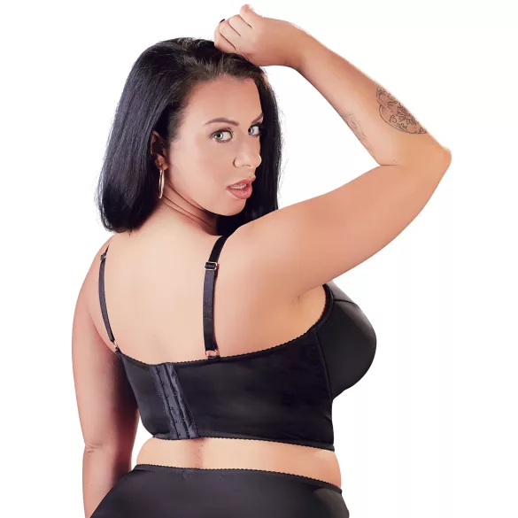 Cottelli Plus Size - grudnjak s čipkom i naramenicama (crni) - 85E