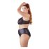 Cottelli Plus Size - grudnjak s križnim trakama i gaćice (crne)