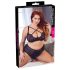 Cottelli Plus Size - grudnjak s križnim trakama i gaćice (crne)