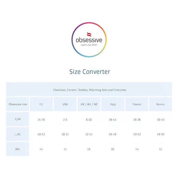 Obsessive - seksi donje rublje set s vezom - crna