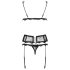 Obsessive Emperita - set donjeg rublja s malim vezom (crni) - L/XL
