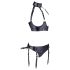 Cottelli Bondage - sjajni grudnjak set s lisicama (crna)
