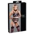 Cottelli Bondage - čipkasti set s lisicama (crni) - XL