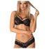 Obsessive 860-SET-1 - ružičasti čipkasti set grudnjaka (crni)