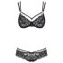 Obsessive 860-SET-1 - ružičasti čipkasti set grudnjaka (crni)