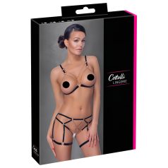   Cottelli - lančani ukrasni body harness - 2-dijelni - crna - M