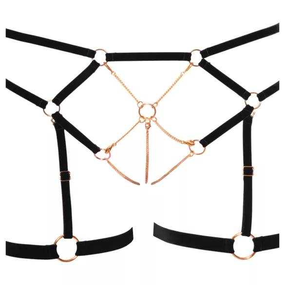 Cottelli - lančani ukrasni body harness - 2-dijelni - crna - M