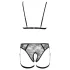 Cottelli - lančani ukrasni body harness - 2-dijelni - crna - L
