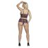 Cottelli Plus Size - cvjetni set grudnjaka (crno-ljubičasti)